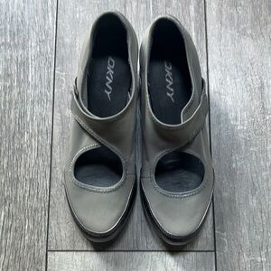 DKNY stretch fabric sneakers with heel